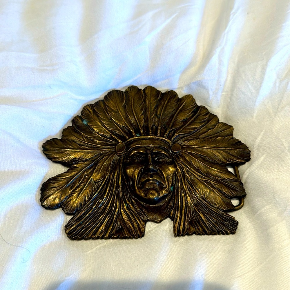 Vintage Chief Sitting Bull of The Sioux Belt Buckle